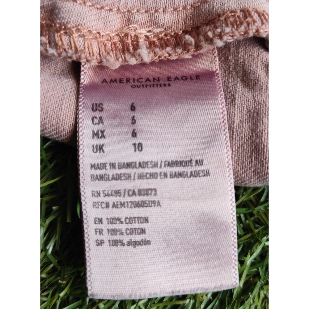 American Eagle Denim Bralette Top Mauve Size 6 Dusty Pink 100% Cotton Cropped - Picture 6 of 11